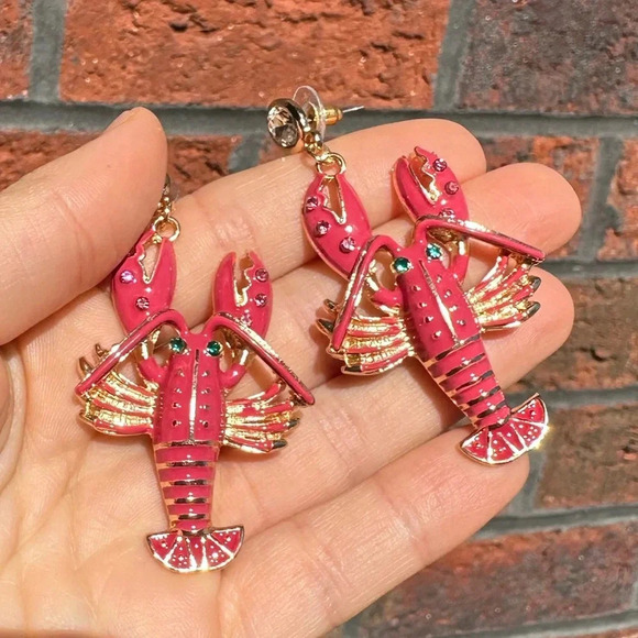 Anthro Lovely Lobster Earrings - Picture 4 of 9